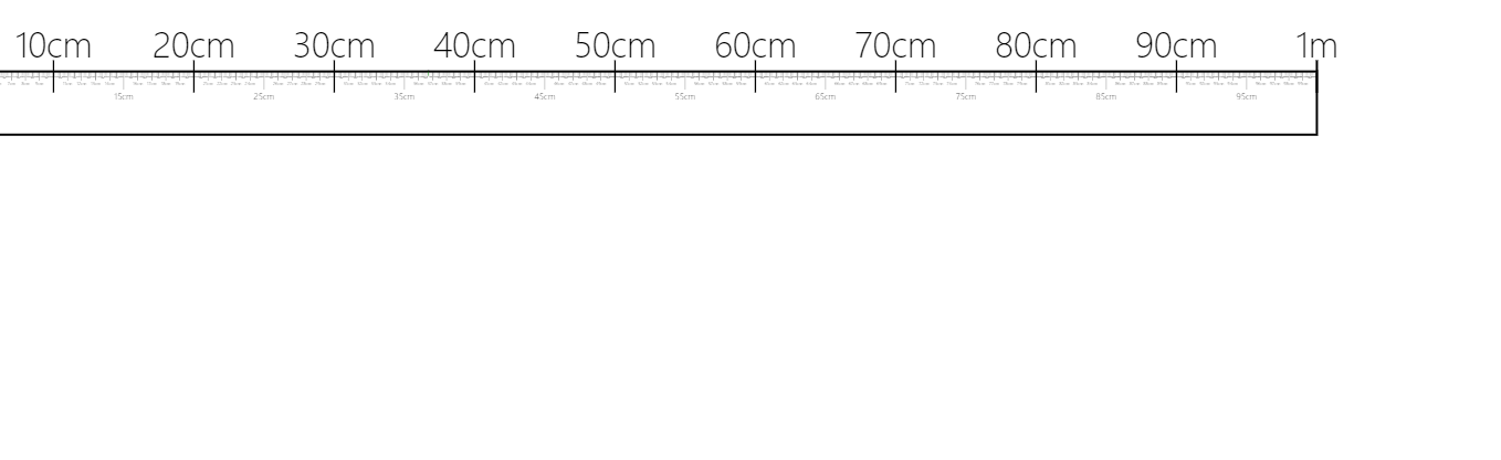 An animation zooming in on a regular ruler.