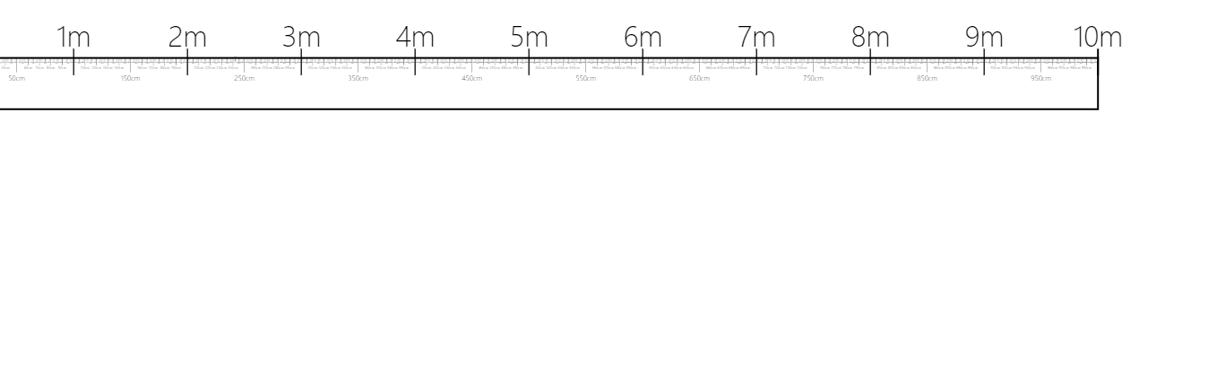 An animation zooming in on a regular ruler.