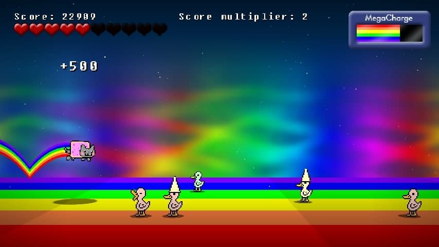 A screenshot of the Nyan Cat game.